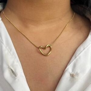 Gold Heart Pendant Necklace